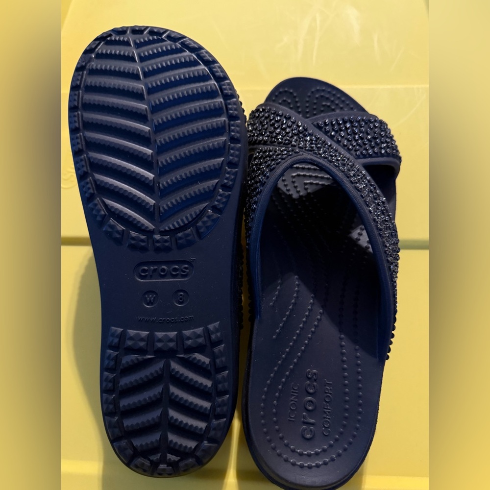 CROCS | Black Rhinestone Slide Sandals - Picture 3 of 3